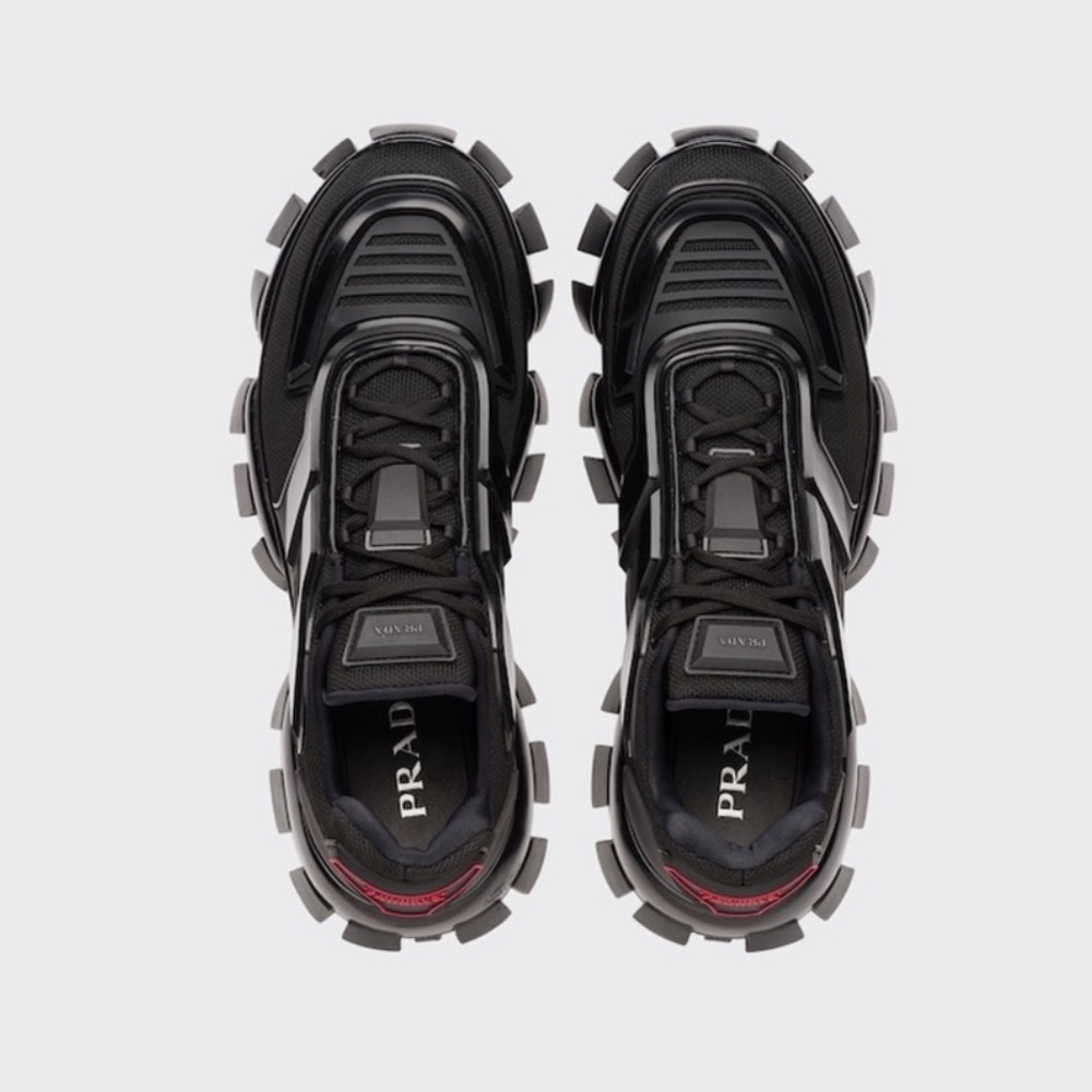 Prada Black Men's Chunky Trail-Style Sneakers - Picture 2 of 13